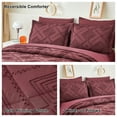 thumbnail image 2 of Beartech 7 Piece Comforter Set King Size, Wine Red Plaid Patchwork Comforter Bedding Set for All Season, Bed in a Bag with Flat Sheet & Fitted Sheet, Pillowcases & Pillow Shams, 2 of 8
