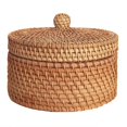 thumbnail image 1 of Caja de almacenamiento de ratán tejida a mano con tapa Cesta de mimbre para pastel de frutas B Afortunado Sencillez, 1 of 3