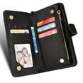 thumbnail image 5 of ELEHOLD Zipper Wallet Case Compatible Samsung Galaxy Z Fold 4.PU Leather Magnetic Card Slots Shockproof Zipper Pocket Flip Cover for Samsung Galaxy Z Fold 4 7.6 inch,Black, 5 of 9