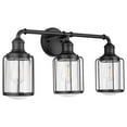 thumbnail image 1 of Prominence Home Lincoln Woods 3 Light Industrial Bathroom Vanity Light, Black, 1 of 10