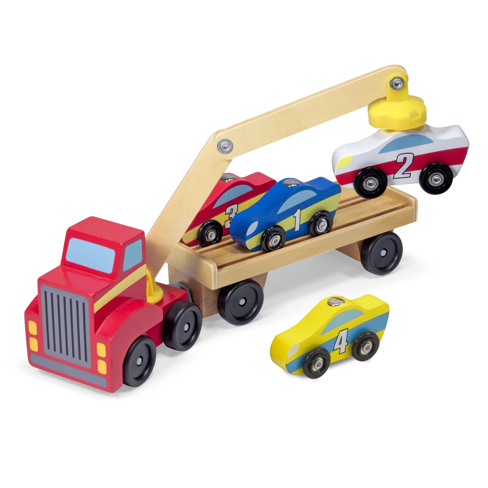Cars Trucks Toddler Toy Melissa Doug Magnetic Car Loader Wooden Toy Set