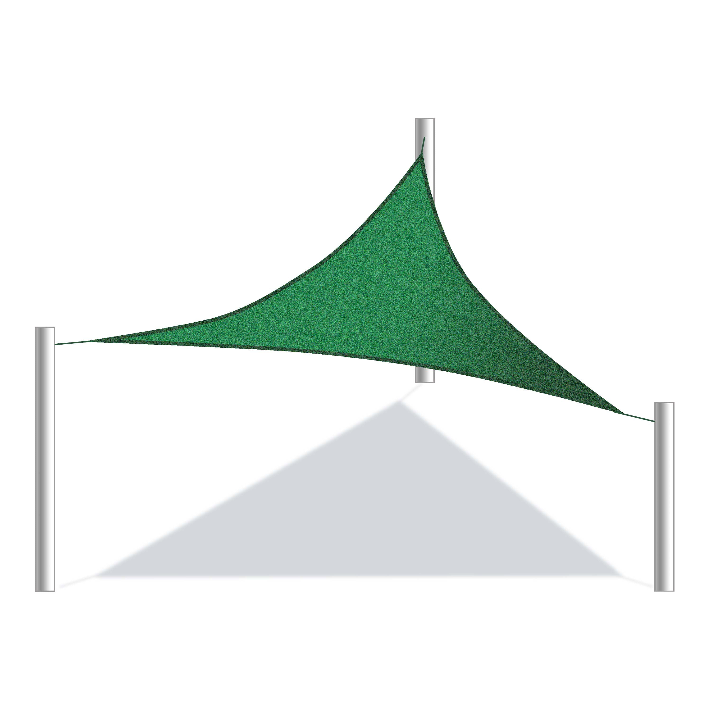 Heavy Duty Green Waterproof Canopy Shade Sail 16.5/' Triangle Backyard Awning
