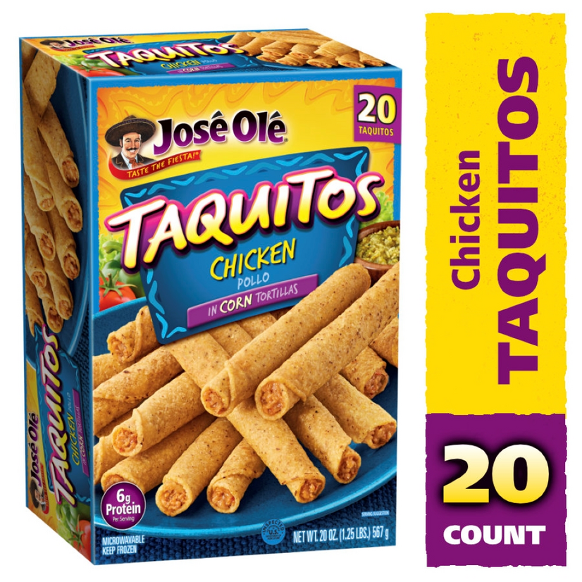 José Olé Chicken Corn Taquitos, 20 Oz, 20 Ct (Frozen)