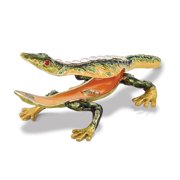 Pewter Rain Forest Lizard Trinket Box