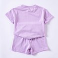 thumbnail image 4 of Gubotare Baby Girl Clothes Summer Toddler Baby Girl Summer Clothes Flower Bow Short Sleeve T Shirt Tops Shorts 2Pcs Set Cute Waffle Outfits 1T 2T (Purple,1-2 Years), 4 of 4