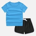 thumbnail image 5 of Hessimy Girls Summer Outfits 2Pcs Kids Clothes Girls Tops T-Shirts and Casual Short Sets,Kid Short Set(Sky Blue,7-8 Years), 5 of 7