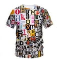 thumbnail image 1 of Nouveaux T-Shirts Graphiques en Anglais pour Hommes Tendance Style Décontracté de Rue Personnalité Col Rond Manches Courtes, 1 of 5