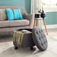 thumbnail image 1 of Convenience Concepts Designs4Comfort Pouf Rond en Tissu Gris, 1 of 5