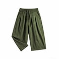 thumbnail image 5 of Iyufng Cotton Linen Wide Leg Pants for Men Casual Summer Loose Trousers with Drawstring and Pockets, 5 of 6