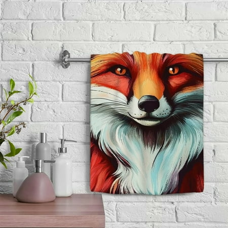 

ZFLMY Fox Crown Floral Hand Towel 100% Polyester Absorbent Funny Kitchen Towels for Kitchens Bathrooms Showers 29.5x13.8 inches 29.5x13.8in