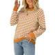 thumbnail image 2 of TRKIYQC Suéter Femenino, Color Contraste Cuello Redondo Manga Larga Patchwork Prendas De Punto Traje De Otoño TRKIYQC moda, 2 of 6