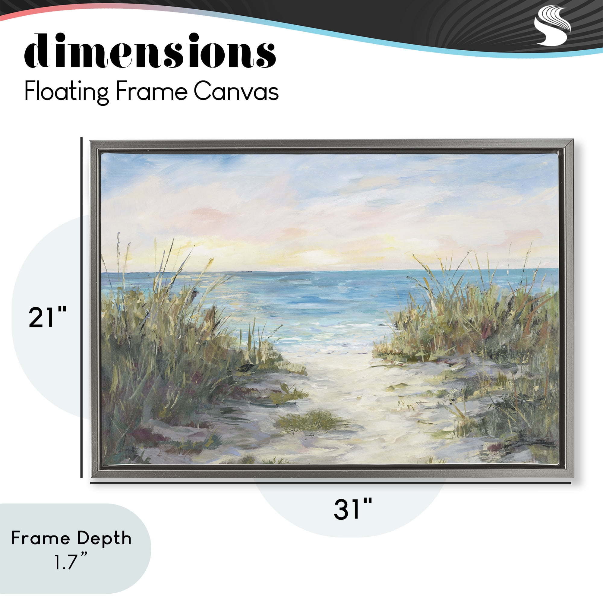 Stupell Industries Walk To The Beach Gray Framed Floater Canvas Wall Art, design by Julie DeRice