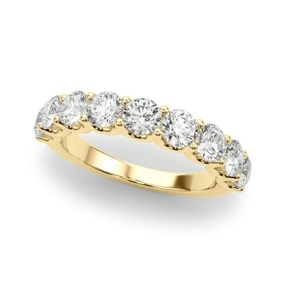 .90 CT FG/VVS1 Brilliant Round Diamond Wedding Band In 10K Solid Yellow Gold