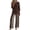 Khaki Stripe, variant on WIHOLL Two Piece Sets for Women Lounge Outfits 3/4 Sleeve Wide Leg Pants with Pockets Dressy Fall Clothes