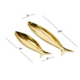thumbnail image 4 of CosmoLiving by Cosmopolitan 24", 17"W Gold Aluminum Metal Fish Tray, 2-Pieces, 4 of 9