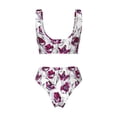 thumbnail image 5 of Daiia Tulips Flowers Women's Bikini Set Two Piece Swimsuit High Waisted Bikini Adjustable Straps Bikini Perfect for Beach, Pool, and Summer Vacation-, 5 of 9