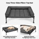 thumbnail image 3 of Cama de refrigeración elevada para perros Veehoo CWC2331B con cojín XL negra, 3 of 7