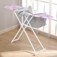 thumbnail image 3 of Large Foldable Ironing Board for Family & Quilting, 42" Full Size Ironing Surface with 4 Height Adjustments, Breathable Linen Cover, Collapsible for Narrow Closet Storage - Pink, 3 of 9