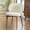 thumbnail image 4 of Dining Chair with  Back Single Mid Century Modern Kitchen Chair  Fabric  Armless Chair Wide Padded Seat with Wooden Leg for Kitchen Dining Living Room, 4 of 4