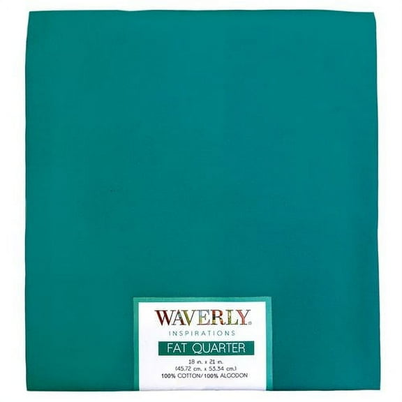 Waverly Inspirations Cotton 18" x 21" Fat Quarter Solid PEACOCK Print Fabric, 1 Each