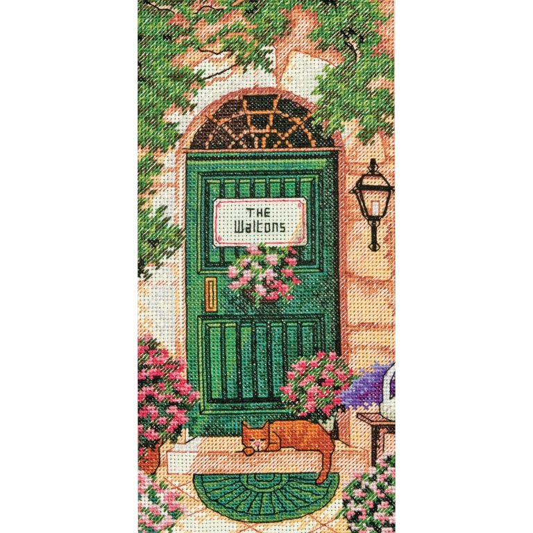 Baker Ross At810 Wooden Door Hanger Cross Stitch Kits - Pack of 4, Cross Stitch for Beginners and Kids Arts and Crafts Projects