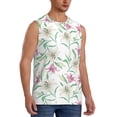 thumbnail image 2 of Daiia Lilies Flowers Printed Men's Tank Tops,Casual Soft Sleeveless Gym Muscle Shirts Bodybuilding Tee-Large, 2 of 8