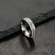 thumbnail image 1 of Anillo de pareja de acero de titanio con circonitas cuadradas estrelladas de una o dos filas de joyería de acero inoxidable para mujer, 1 of 6