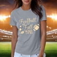 thumbnail image 4 of Lilgiuy Game Day Football Sweatshirt Women Casual Letter Print Pullover Short Sleeve T-Shirt Tops Shirt Gifts for Your Co-workers or Friends, 4 of 5