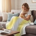 thumbnail image 4 of Lemon Yellow White Throw Blanket for Couch, Soft Lightweight Flannel Fleece Blanket, Gradient Vertical Stripes Geometric Microfiber Plush All Season Decorative Blankets Gifts for Sofa Bed 50"x60", 4 of 9