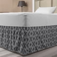 thumbnail image 1 of Grey and White Bed Skirt, Moroccan Star Pattern Traditional Tile Symmetrical Motifs, Elastic Bedskirt Dust Ruffle Wrap Around for Bedding Decor, 4 Sizes, Charcoal Grey White, by Ambesonne, 1 of 2