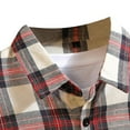 thumbnail image 4 of Jinhomg Men's Big and Tall Summer Shirt Vintage Buffalo Plaid Print Hawaiian Shirt Casual Loose Short Sleeve Button Down Holiday Beach Shirts Sales Today Clearance Men Red XXXL, 4 of 5
