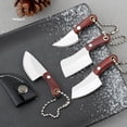 thumbnail image 6 of Portable Mini Knife For Daily Use, 2.4Inch Blade With Wooden Handle And Leather Sheath, For Opening Packages, Camping, Everyday Carry, 6 of 7