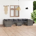 thumbnail image 1 of vidaXL 10 Piece Garden Lounge Set with Cushions Poly Rattan Grey, 1 of 5