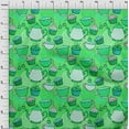 thumbnail image 4 of oneOone Cotton Jersey Light Green Fabric Tea Party Kettle Sewing Fabric By The Yard Printed Diy Clothing Sewing Supplies 58 Inch Wide, 4 of 6