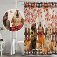 thumbnail image 5 of Fall Shower Curtain, Waterproof Shower Curtains for Bathroom, Pumpkin Dog Thanksgiving Maple Tree Rustic Plaid Washable Fabric Bathtub Curtain Set Bath Decor with 12 Hooks Extra Long 72"x96", 5 of 8