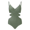 thumbnail image 3 of Baqcunre Swim Suits for Women 2024, Women Wrap Cut Out One Piece Swimsuit Bathing Suit Swimwear High Waist Monokini, One Piece Swimsuit Women, Bikini Sets for Women Army Green L, 3 of 6