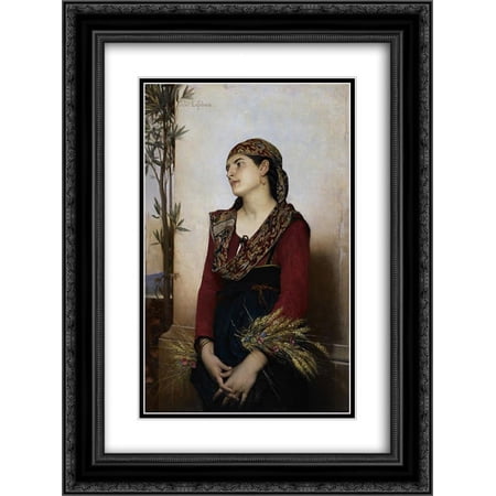 Jules Joseph Lefebvre 2x Matted 18x24 Black Ornate Framed Art Print 'Mediterranean Beauty'