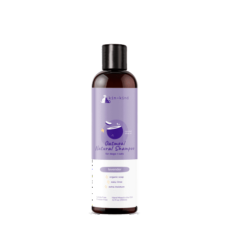 UPC: 0850027253015 | kin+kind Oatmeal Shampoo Lavender for Dogs & Cats Natural Dog Shampoo for Itchy & Sensitive Skin with Colloidal Oatmeal Olive Oil & Coconut Oil Moisturizing & Safe Pet Shampoo Made in USA (12 fl oz)