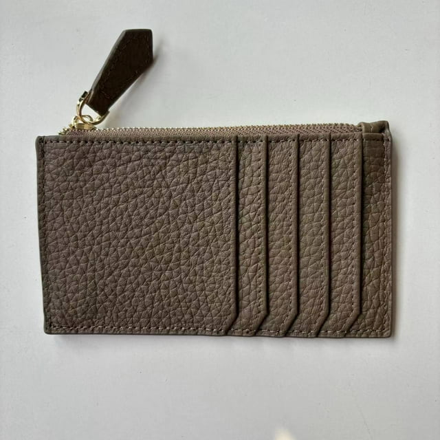 Bolso para tarjetas de estilo japonés, sencillo y moderno, estilo coreano, para mujer, de piel de vaca de capa superior, monedero con cremallera de cuero suave