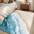thumbnail image 5 of Abstract Blue Washable Area Rugs 2.7'x5', Green Brown Waves Watercolor Gradient Beach Low Pile Throw Living Room Rug Non-Slip Sturdy Edge Binding Carpet for Indoor Entryway Bedside Kitchen, 5 of 9