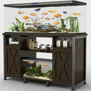 ICEELF 55 - 75 Gallon Fish Tank Stand with Power Outlets, Heavy Duty Wooden Aquarium Stand with Storage Cabinet, 52" x 19.7", 1200lbs Capacity