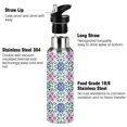 thumbnail image 3 of Yayeee 20oz Insulated Water Bottle Double Wall Stainless Steel with Flip Straw Lid, Navy Green Mosaic Pattern, 3 of 7