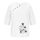 thumbnail image 4 of Blusas de Manga Corta para las Mujeres Impresas Cuello Redondo Camiseta Casual, Blusa de Algodón de Imitación para las Mujeres, 4 of 4