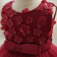 thumbnail image 5 of NAISIBABY Little Girls Princess Dress, Sleeveless Cute Floral Satin Mesh Splicing Birthday Wedding Pageant Floral Dress Red 4T, 5 of 9