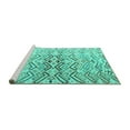 thumbnail image 2 of Ahgly Company Machine Washable Indoor Round Abstract Turquoise Blue Modern Area Rugs, 7' Round, 2 of 4