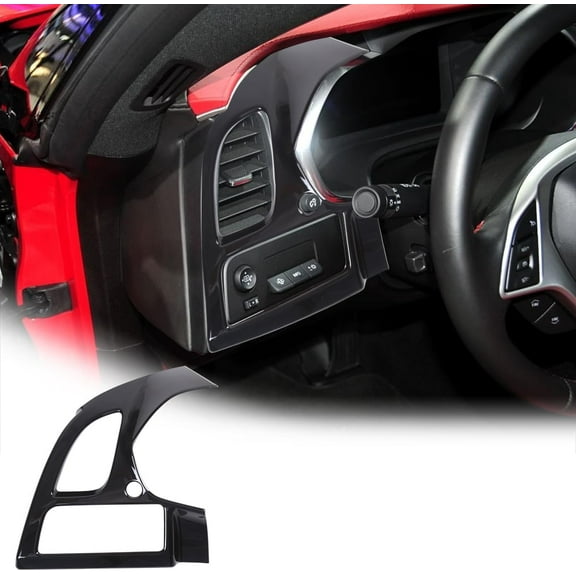 TINKI ABS Carbon Fiber Interior Side Air Vent Outlet Panel Trim for Chevrolet Corvette C7 2014-2019 Car Driving Position Side Air Outlet Vent Panel Trim Interior Accessories