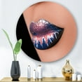 thumbnail image 2 of Designart 'Fashion and Creative Make Up On Woman Lips' Modern Circle Metal Wall Art 23x23 - Disc of 23, 2 of 5
