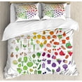 thumbnail image 1 of Vegan Duvet Cover Set King Size, Fruit and Vegetables Color Wheel with Food Icons Nutrition and Healthy Eating Concept, Decorative 3 Piece Bedding Set with 2 Pillow Shams, Multicolor, by Ambesonne, 1 of 3