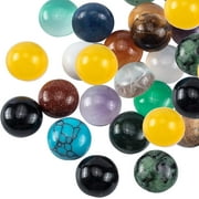 46pcs 23 Styles Stone Cabochons 8mm Gemstone Cabochons Half Round Cabochon Flatback Gemstones Beads Quartz Chakra Stone Crystal Cabochons for Earring Necklace Bracelet Jewelry Making DIY