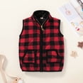 thumbnail image 2 of Younger Tree Kid Little Girls Puffer Lightweight Plaid Quilted Vest Cute Winter Outwear Padded Outfit for 7-8T, 2 of 7